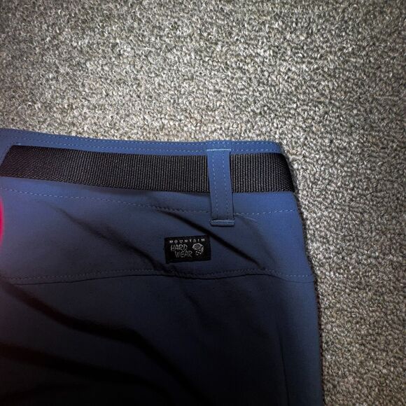 Mountain Hardwear Pants Womens 6/30 Blue Zip-Pockets Hike Walk Belted - Picture 2 of 6